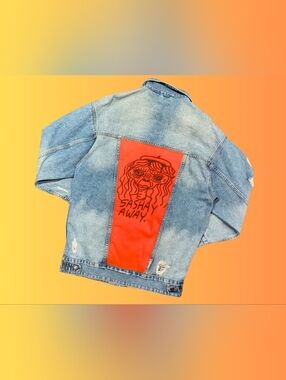 Handmade, Upcycled E.T Sashay Away Denim Jacket Size M